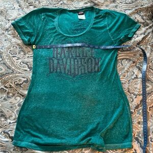 Harley Davidson scoop neck burnout style short sleeve t-shirt